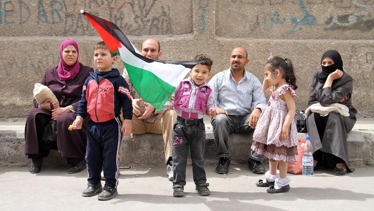 لاجئون فلسطينيون في مخيم اليرموك، دمشق.  Foto: Getty Images/AFP