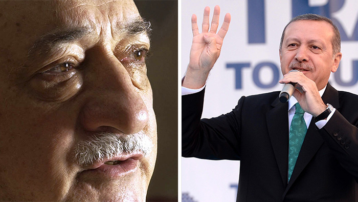 Fethullah Gülen (left) and Recep Tayyip Erdogan (photos: picture-alliance/dpa and AP)