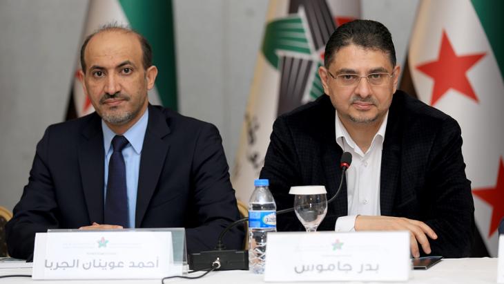 Ahmed al-Jarba (left) and Badr Jamous of the Syrian National Coalition (photo: dpa/picture-alliance)