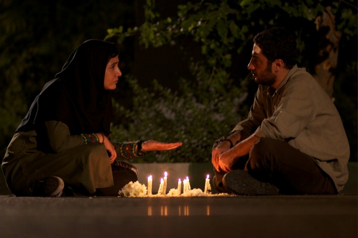 Baran Kosari and Navid Mohammadzadeh in a still from the Iranian film "Asabani Nistam!" (I'm not angry!)