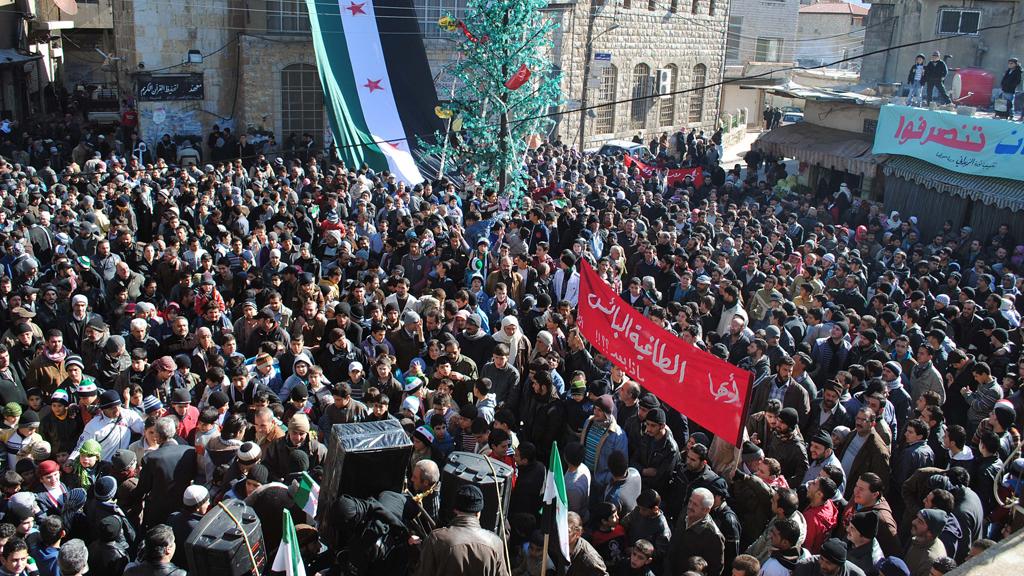 Demonstration gegen Assad-Regime in Zabadani; Foto: AP