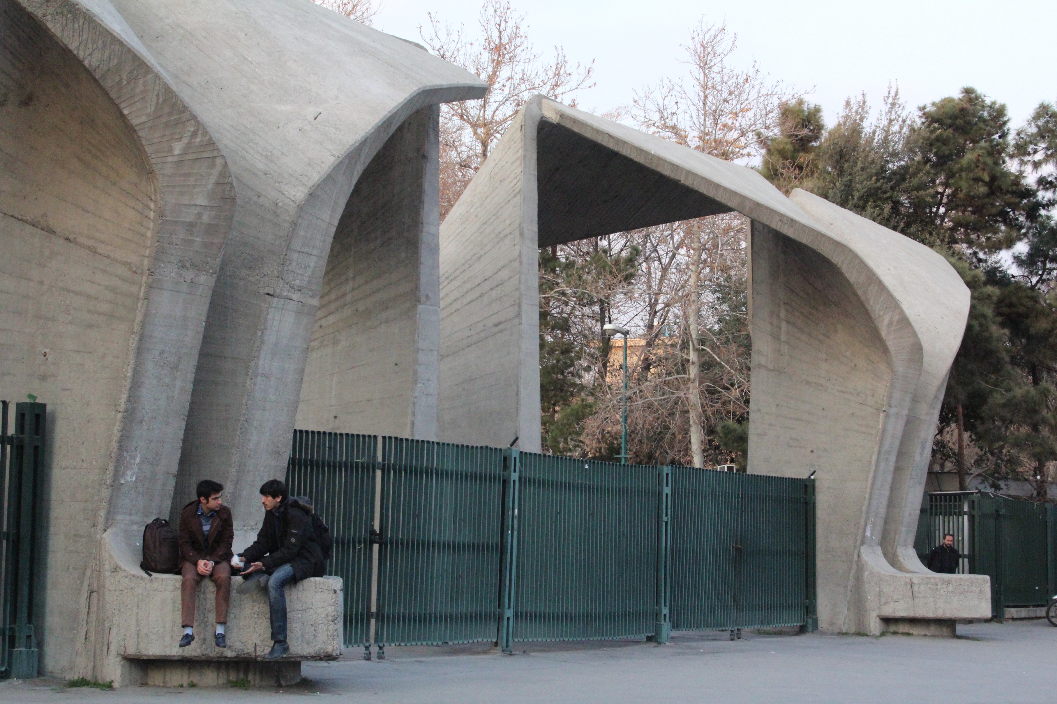The concrete arches of the entrance to the university of Tehran (photo: Massoud Schirazi)