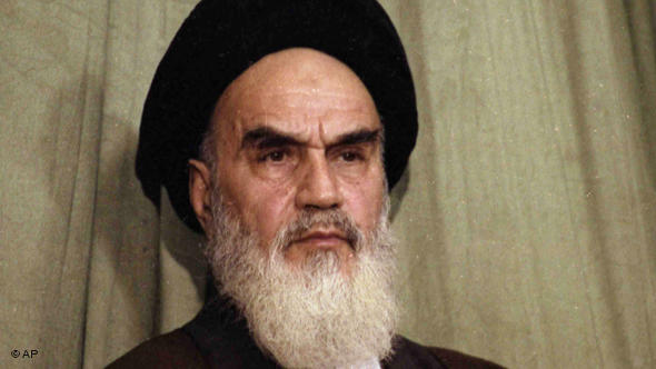 Ayatollah Ruhollah Khomeini during a press conference in Tehran on 1 February 1979 (photo: AP)