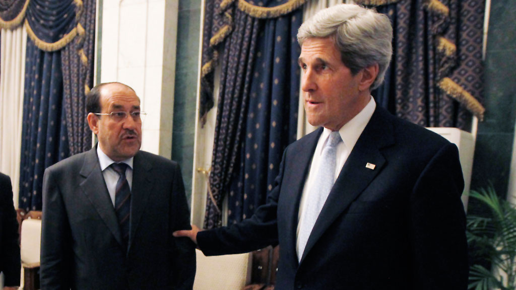 Der irakische Regierungschef Nuri al-Maliki (l.) und US-Außenminister John Kerry; Foto: Getty Images