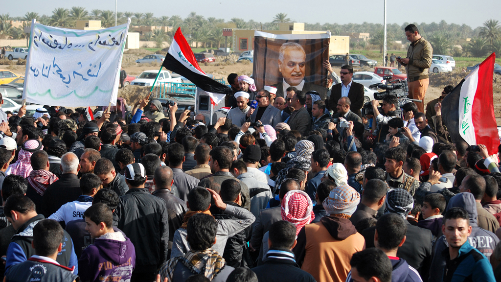 Demonstration von sunnitischen Stämmen aus Ramadi gegen die Regierung al-Maliki am 23. Dezember 2012; Foto: Joy Bhowmik