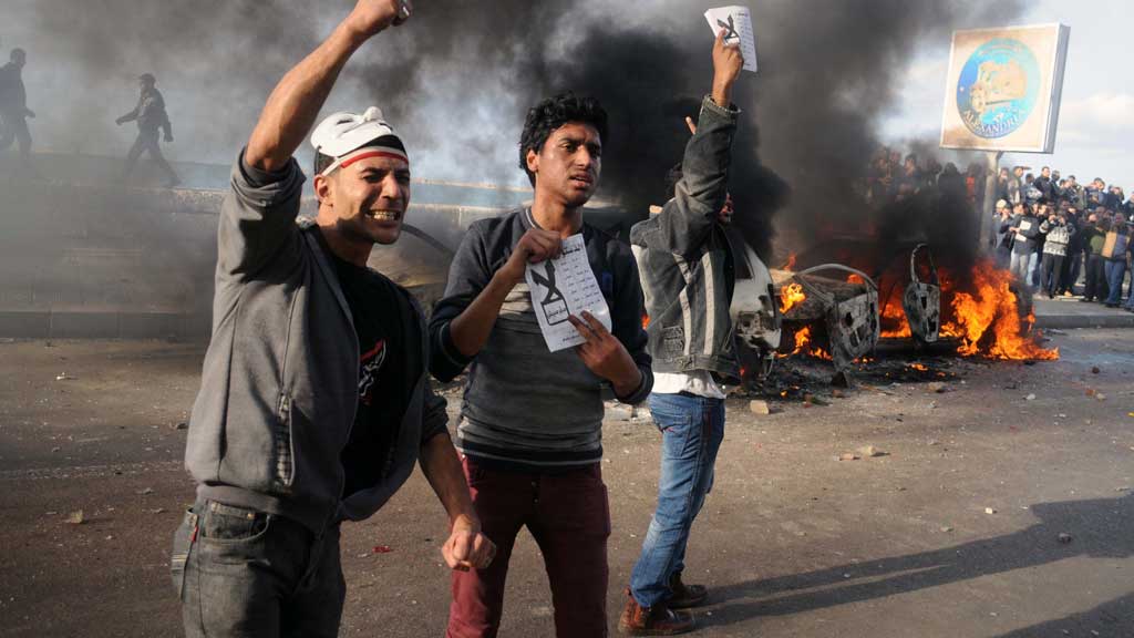 Aktivisten in Alexandria demonstrieren gegen im Dezember 2012 gegen das Verfassungsreferendum; Foto: AFP/Getty Images