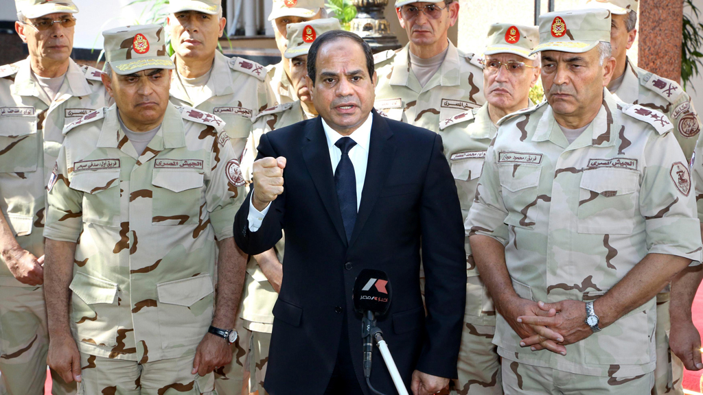 Ansprache Präsident Abdel Fattah al-Sisis vor Generälen am 25.10.2014 in Kairo; Foto: Reuters/The Egyptian Presidency