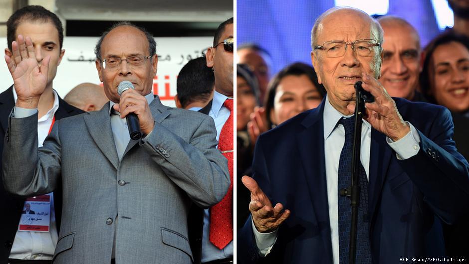 Beji Caid Essebsi und Moncef Marzouki während des Wahlkampfes.