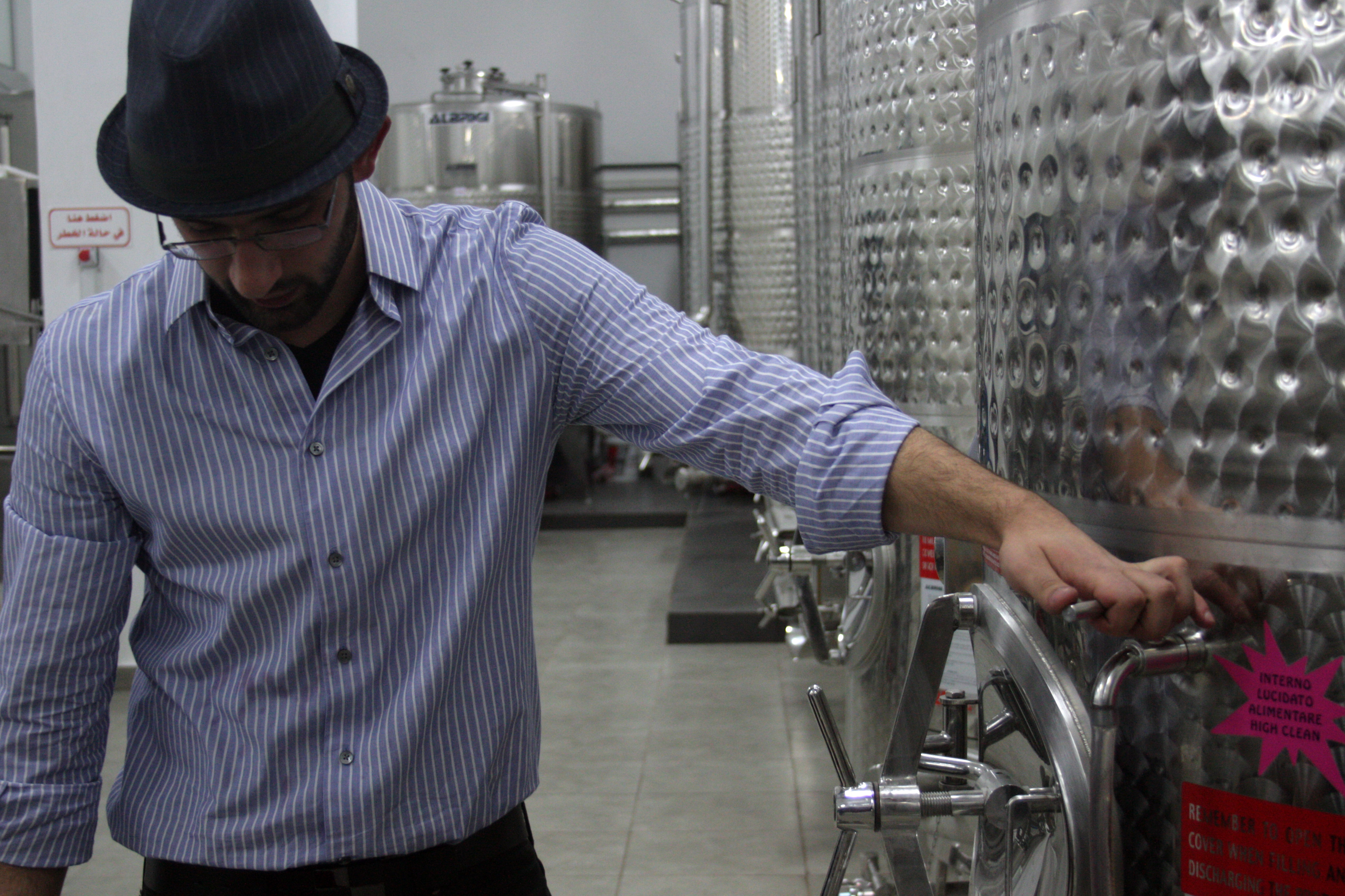Canaan Khoury at the Taybeh winery (photo: Ylenia Gostoli)