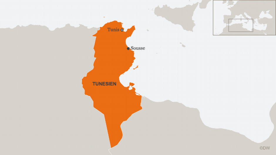 Karte Tunesiens. Foto: DW