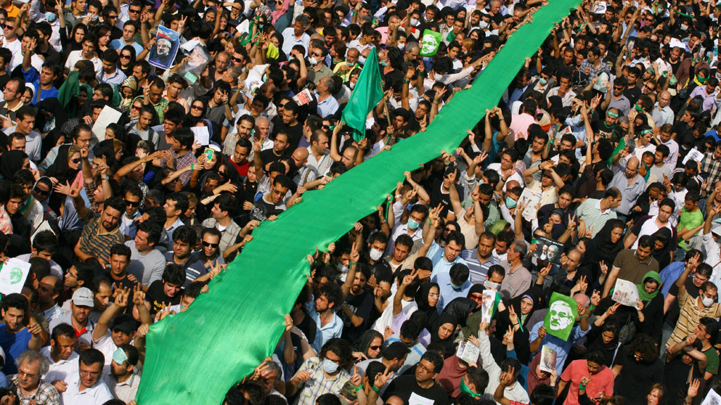 Demonstration der "Grünen Bewegung" am 15. Juni 2009 in teheran; Foto: Getty Images