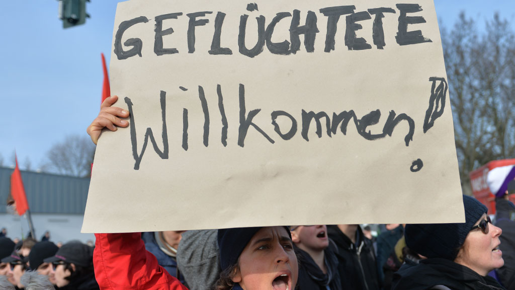 Demonstration für Flüchtlingsschutz in Berlin; Foto: dpa/picture-alliance