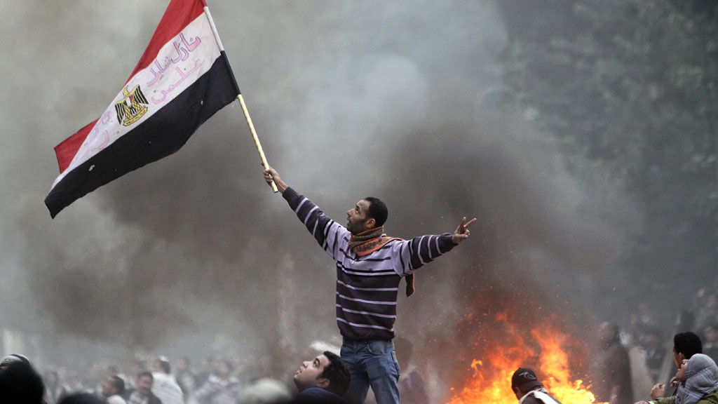 Arabischer Frühling am Nil: Demonstranten auf dem Tahrir-Platz in Kairo am 16. Dezember 2011; Foto: AFP/Getty Images/M. Abed