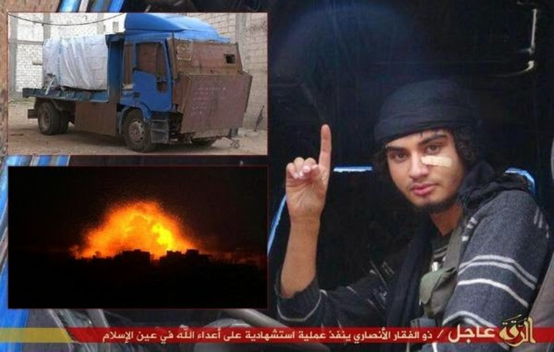 Farewell image of an IS suicide bomber (source:donotgothere.org)