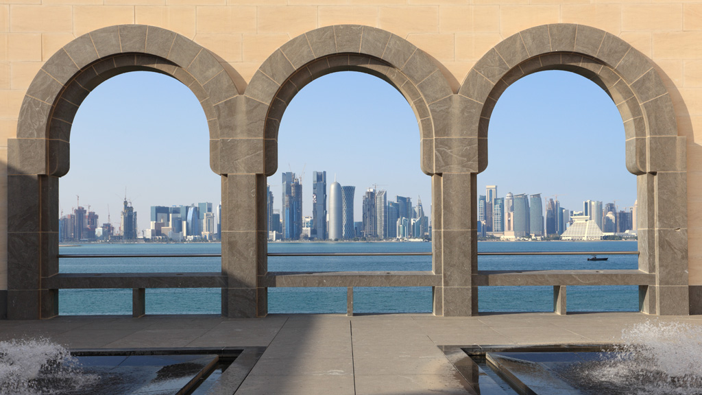 The skyline of Doha from I.M. Pei′s Museum of Islamic Art in Qatar (photo: fotolia/philipus)