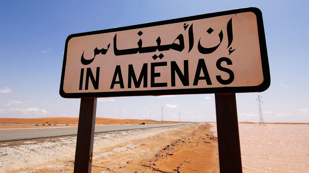 Ortschild In-Aménas in Algerien; Foto: picture alliance/dpa
