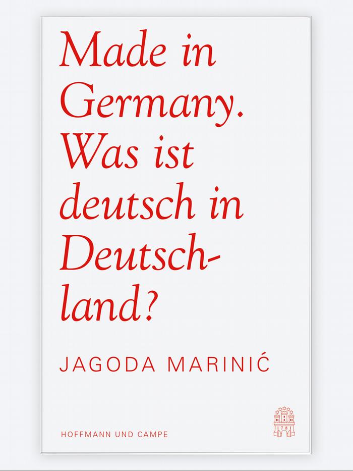 Cover of Jagoda Marinic' "Made in Germany - was ist deutsch in Deutschland?" (published by Hoffmann &amp; Campe)