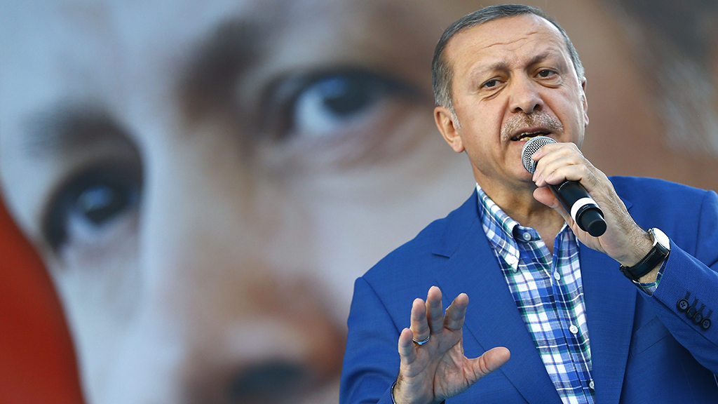 Erdogan addresses a mass rally of supporters in Gaziantep on 28 August 2016 (photo: picture-alliance/dpa/S. Suna)