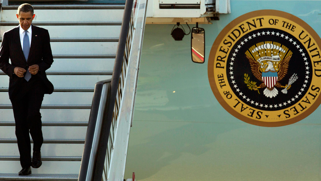 US-Präsident Barack Obama bei seiner Ankunft am Flughafen Schiphol, Niederlande; Foto: Reuters