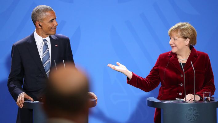 US-präsident Barack Obama zu Besuch bei Angela Merkel in Berlin im November 2016; Foto: dpa/picture-alliance