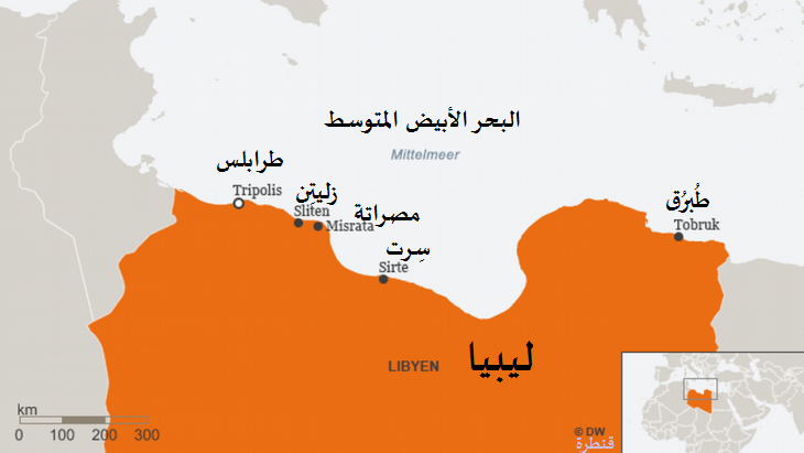 خريطة ليبيا. Quelle: DW