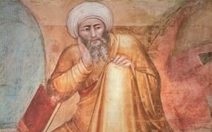 14th century painting of Ibn Rushd (Averroes) by Andrea di Bonaiuto (source: Wikipedia)