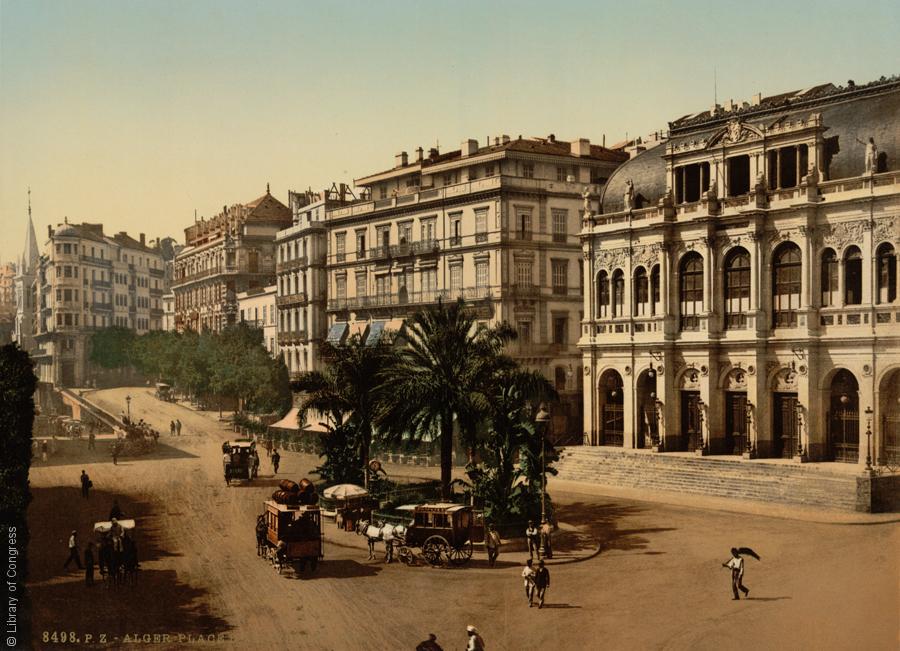 Der Place de la Republiqe in Algiers, Algerien, 1899; Foto: Raseef22