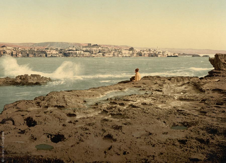 Küste vor Sidon, Libanon, 1890-1900; Foto: Raseef22
