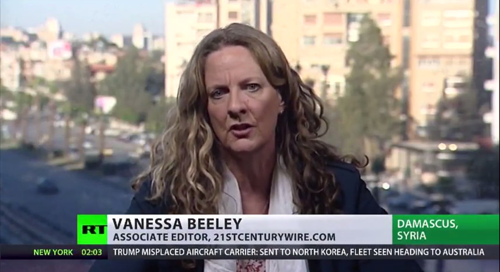 TV-Ausschnitt "Russia Today": Vanessa Beeley im Interview  