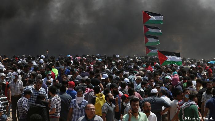 Massenproteste der Palästinenser an Grenze des Gazastreifens gegen den Umzug der US-Botschaft nach Jerusalem; Foto: Reuters