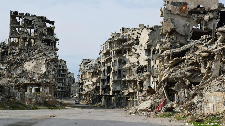 Zerstörtes Homs; Foto: picture-alliance