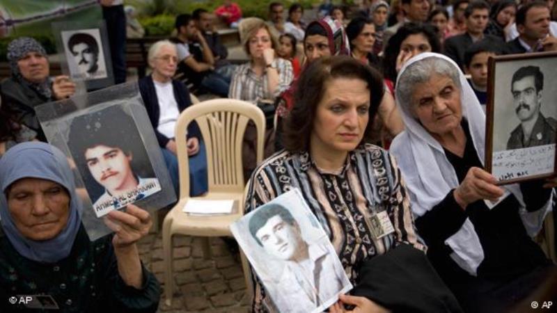 Lebanese women hold pictures of their relatives disappeared, either killed or allegedly held in Syrian prisons, during a sit-in marking the 35th anniversary of the Lebanese 1975-1990 civil war, in front of United Nations House in Beirut, Lebanon, 11 April 2010 (photo: AP)