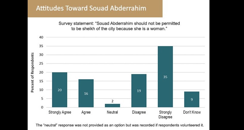 Diagram showing attitudes towards Souad Abderrahim (source: sada/Carnegie Endowment for Peace)
