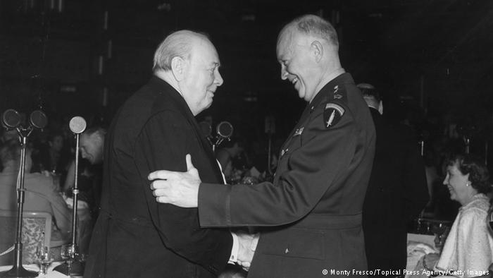Winston Churchill and Dwight D. Eisenhower at the Grosvenor in London, 1952