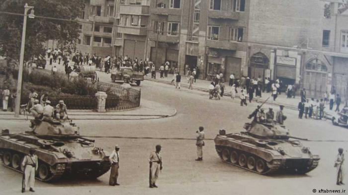 Military tanks on the streets of Tehran in 1953