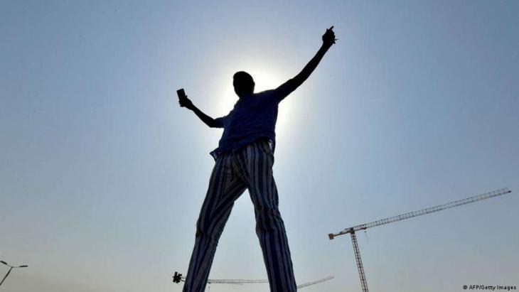 A Sudanese man protests against Monday's coup, Omdurman, Sudan, Monday 25 October 2021 (photo: AFP/Getty Images)