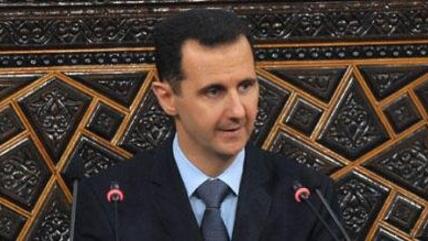 Baschar al-Assad während seiner Rede vor dem Parlament am 30. März; Foto: picture alliance/landov