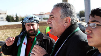Kamal al-Labwani bei einer Kundgebung von Assad-Gegnern in Amman, Jordanien; Foto: Mohammad Hannon/AP/dapd