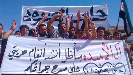 Demonstration von Assad-Gegnern im Norden Syriens; Foto: Reuters
