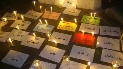 Candles for those killed in the uprising in the cities of Syria (photo: Dareen Al Amoari)