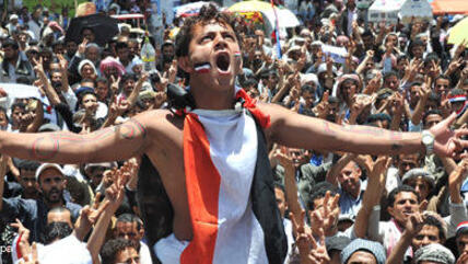 Proteste gegen Präsident Saleh in Sanaa im April 2011; Foto: picture alliance/dpa