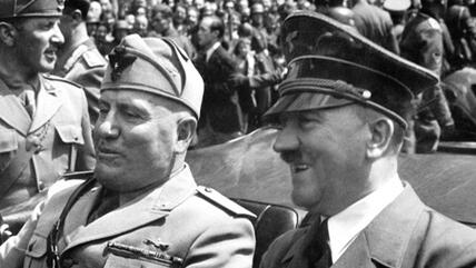 Hitler and Mussolini im Jahr 1940; Foto Quelle: Wikipedia