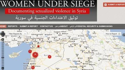 Screenshot from the 'Women under siege' website (source: https://womenundersiegesyria.crowdmap.com/)