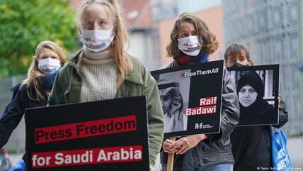 Freiheit für politische Gefangene in Saudi-Arabien: Demonstration in Berlin, im October 2020 (Foto: Getty Images)