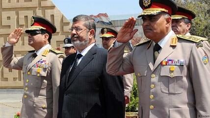 Before the coup: In April 2013, current ruler Abdel Fattah al-Sisi was still army chief and Mohammed Morsi, who died in prison, was Egypt's first democratically elected president. (Photo: Reuters)