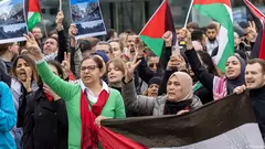 Teilnehmer einer pro-palästinensischen-Demonstration in Köln Ende Oktober