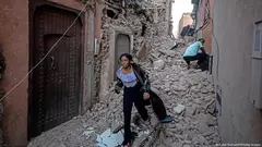 من آثار الزلزال المدمر الذي ضرب المغرب.