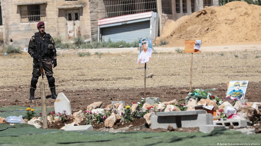 Ein Friedhof in Dschenin nach den Zusammenstößen mit der israelischen Armee in Dschenin, Juli 2023