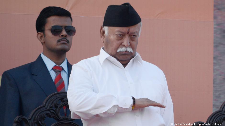 R.S.S. Chief Mohan Bhagwat gives a speech to Hindu activists