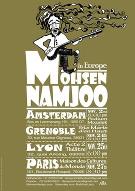Poster of the Namjoo's concert-tour in Europe 2012